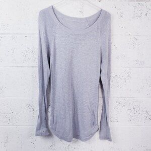 Lululemon Women's 6 Hello Aloe Thumbhole Slim Fit Sweater Scoop Neck Long Sleeve
